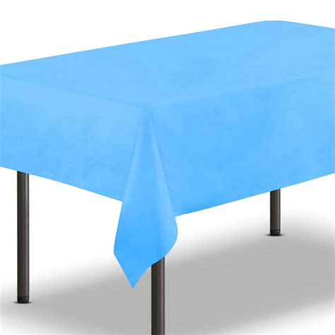 walmart blue plastic tablecloth.